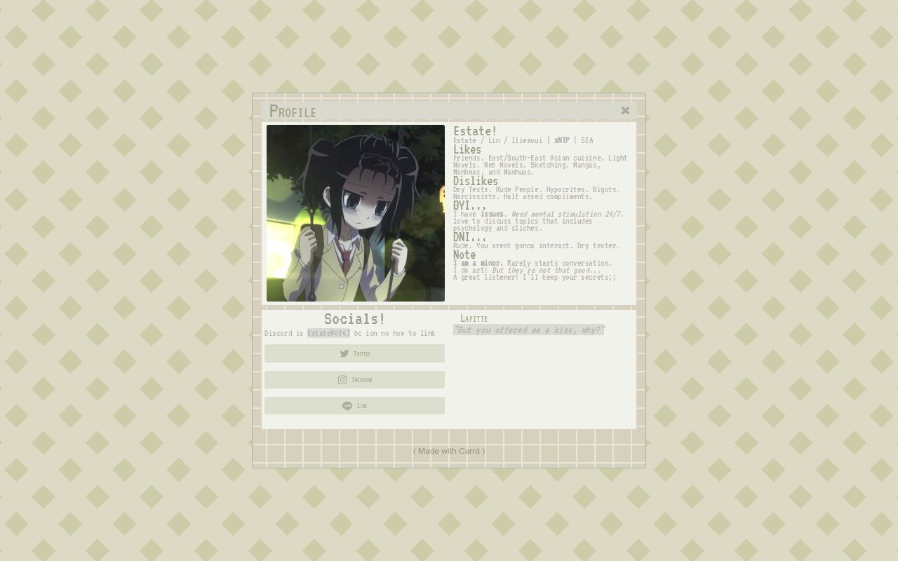 Carrd profile picture for @estate
